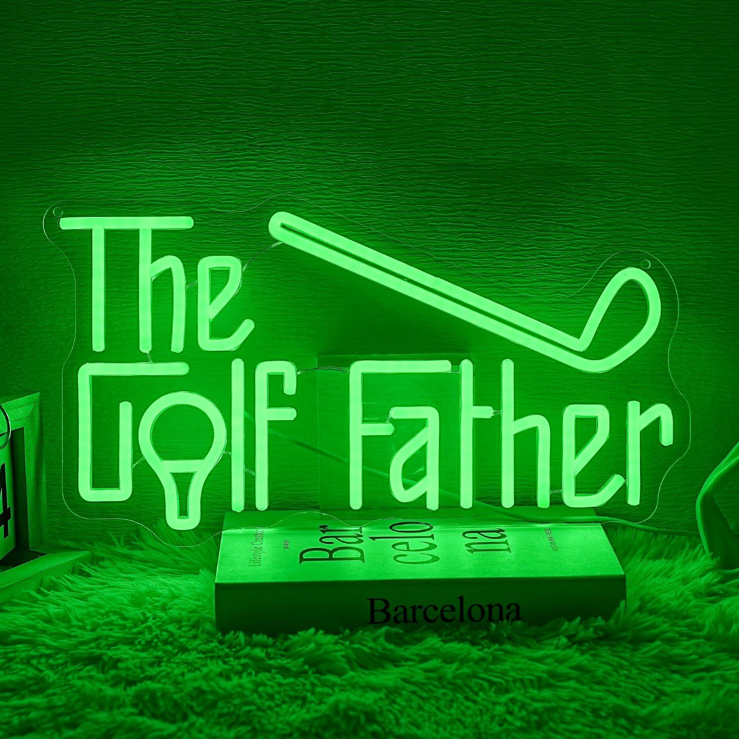 Office Lighting Decor - 골프 아버지 네온사인 USB 디밍 가능