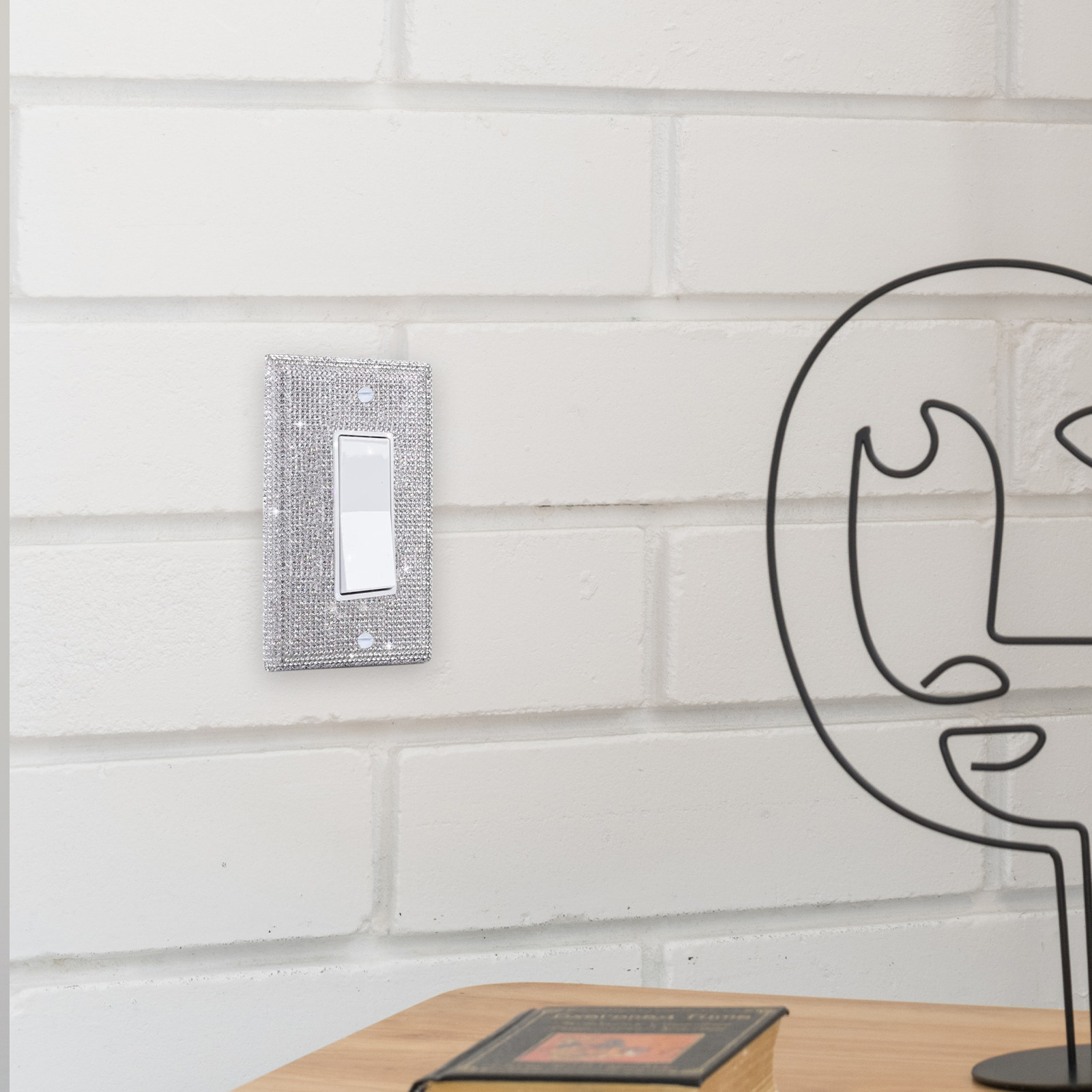 Office Lighting Decor - 1슬롯 블링 라인스톤 조명 스위치 커버