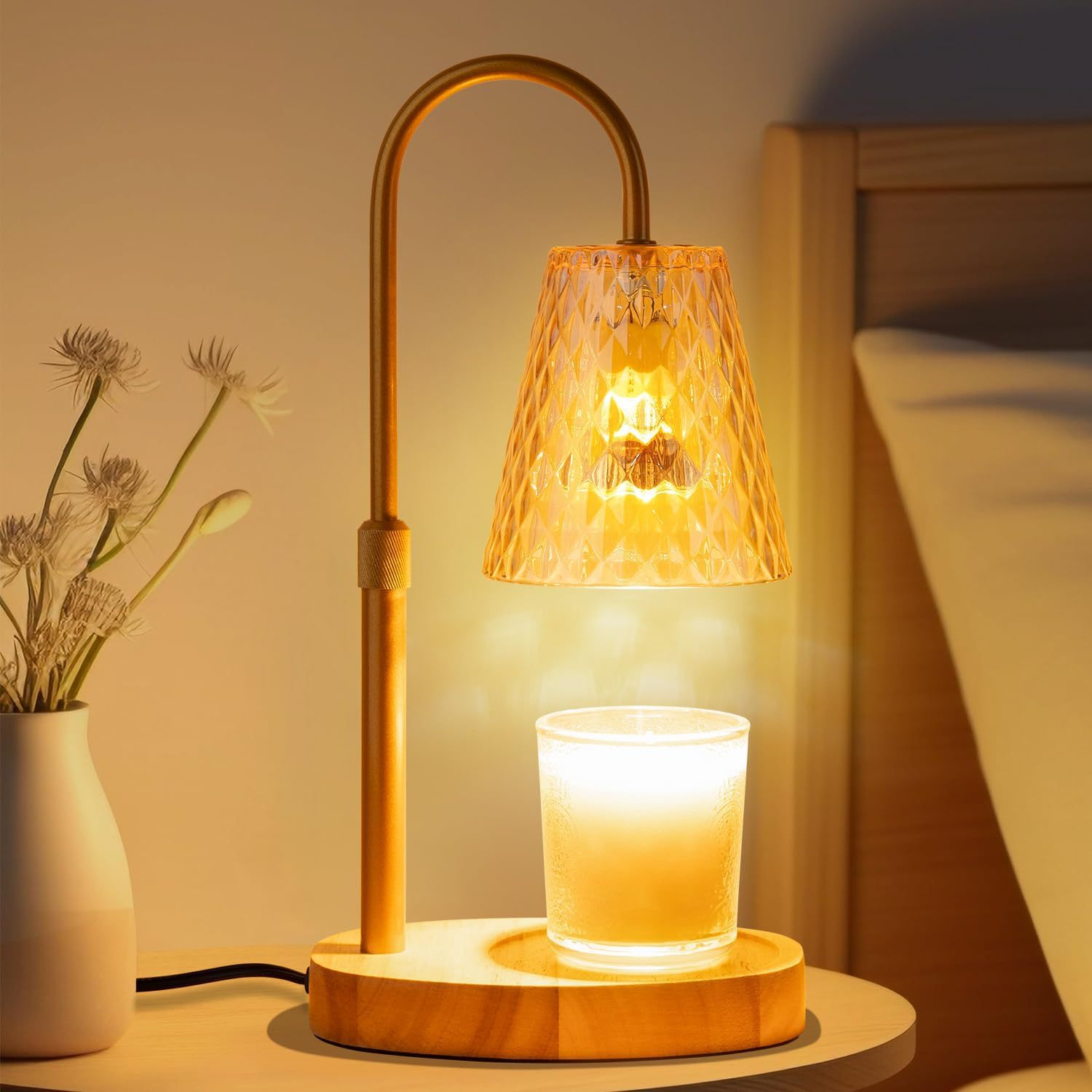 Vintage Lighting Decor - 무화염 왁스 멜트 워머 램프 유리갓