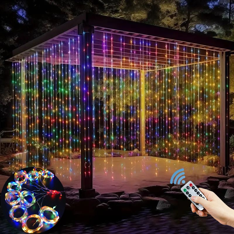 Fairy Light Curtain - 3/4/6m LED 커튼 스트링 라이트 가랜드