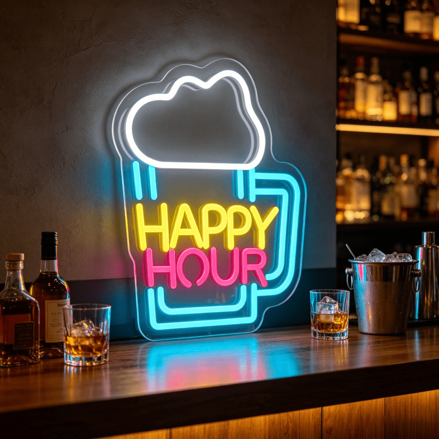 Decor Lighting Opening Hours - 해피 아워 맥주잔 LED 벽 조명