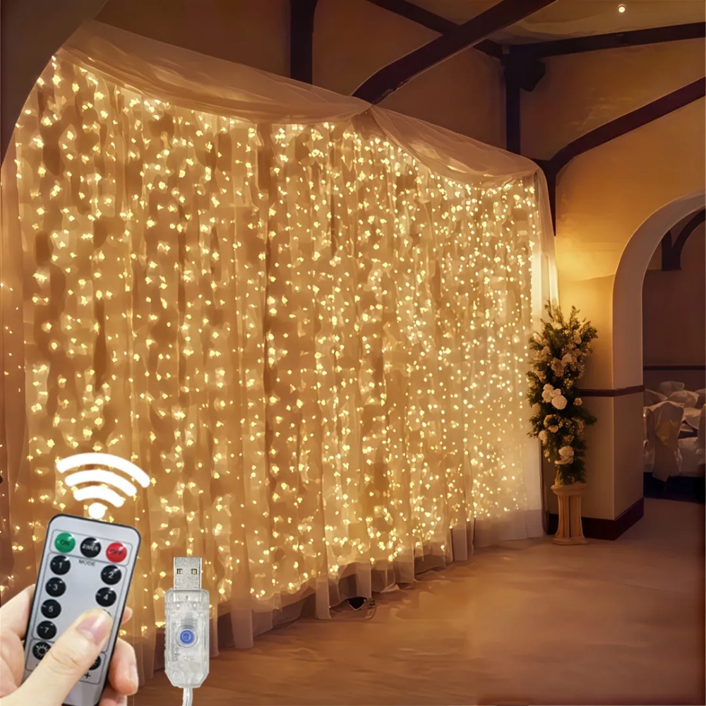 Fairy Light Curtain - 3/6m LED 커튼 스트링 조명 USB
