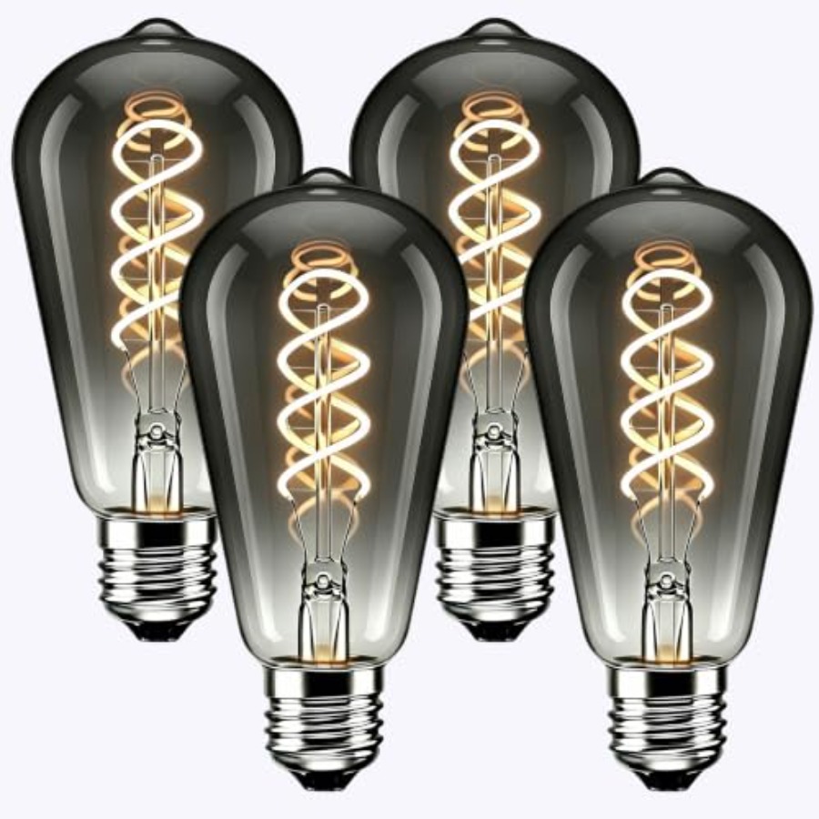 Vintage Lighting Decor - 4팩 ST64 LED 에디슨 전구 6W