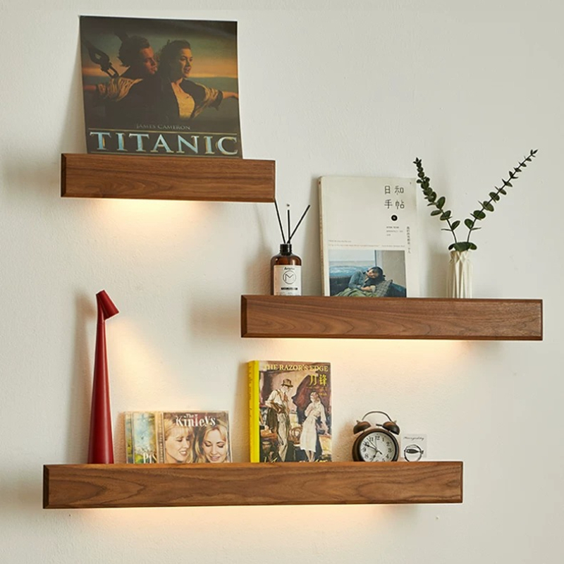 Lighting And Decor Magazine - 원목 벽걸이 수납 선반 플로팅 잡지