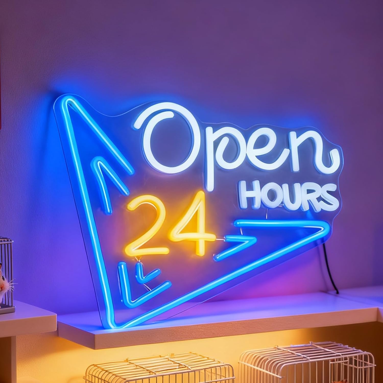 Decor Lighting Opening Hours - 24시간 영업 네온사인 LED 네온 조명