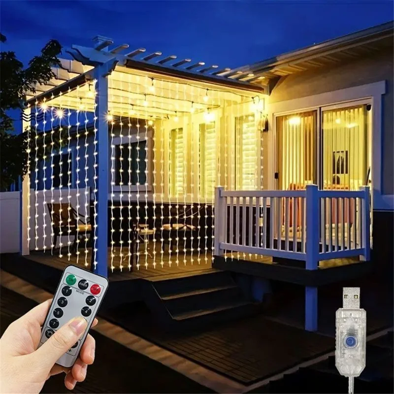 6x3M LED USB 커튼 문자열 요정 조명 크리스마 - Fairy Light Curtain 리뷰 및 가격