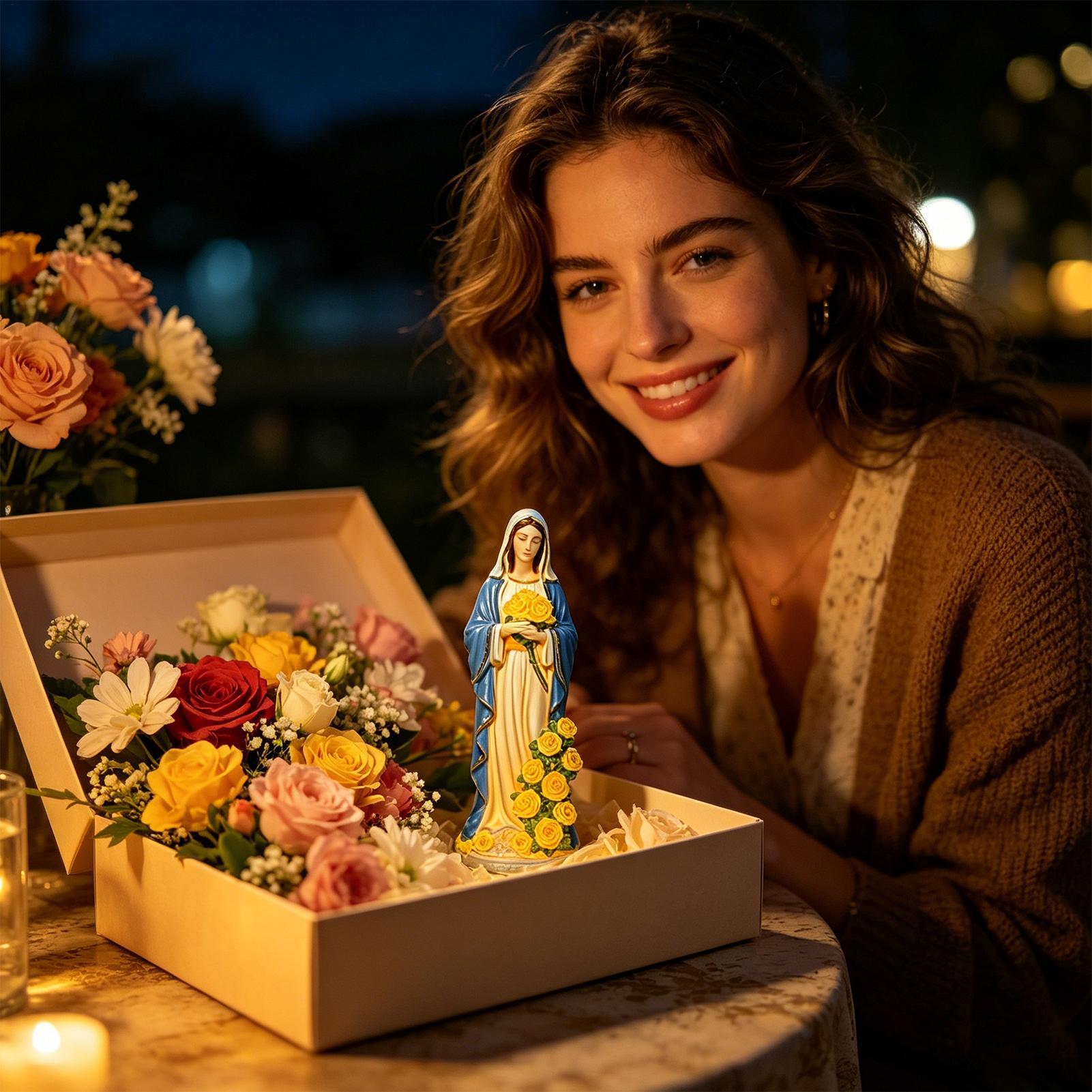 성모 마리아 태양광 정원 장식품, 태양열 레진 조각상  - Garden Lighting Decor 리뷰 및 가격