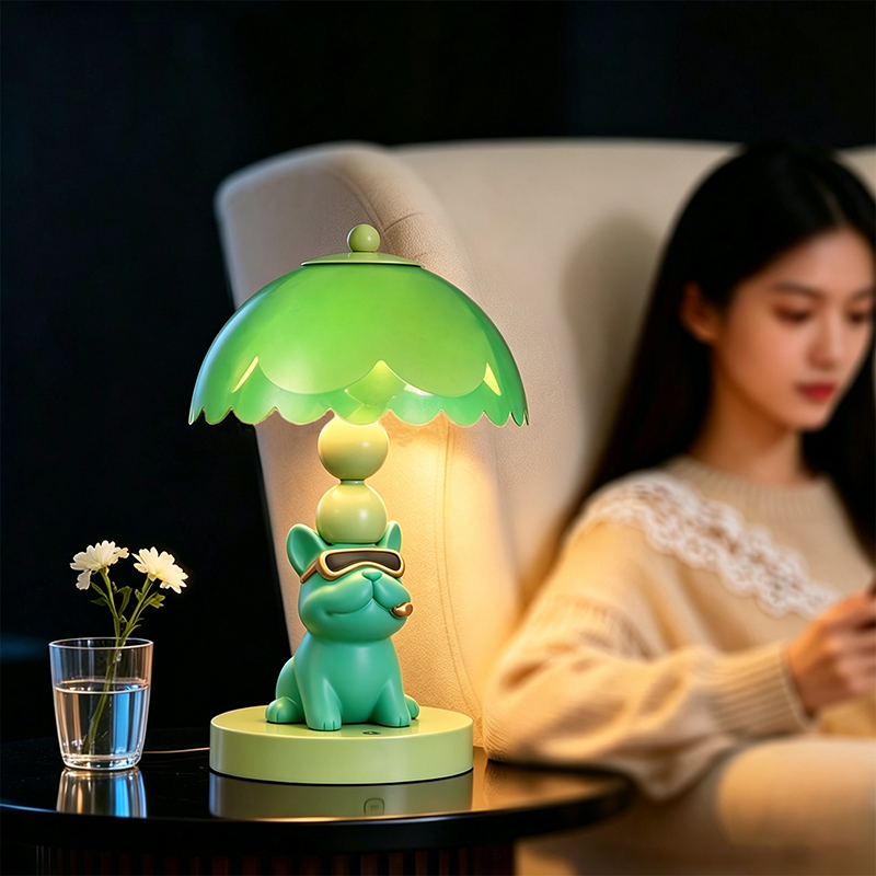 멋진 레진 프렌치 불독 테이블 램프 USB 충전식 피규 - Unique Lighting Decor 리뷰 및 가격