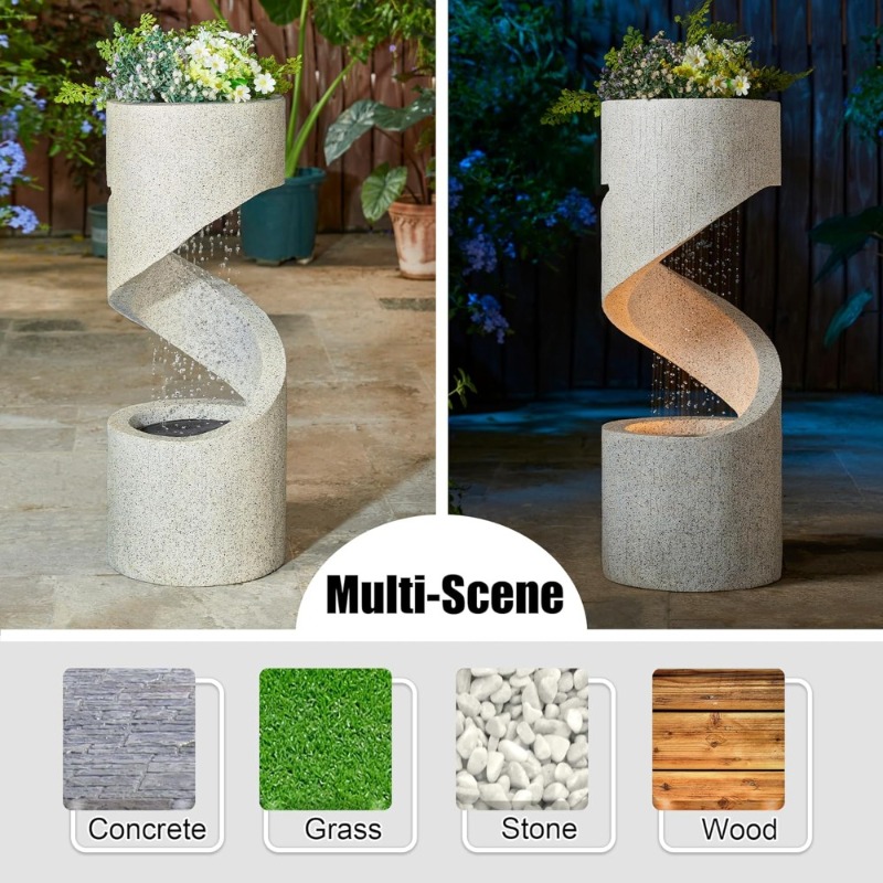 할인. LED 조명과 석재 화분이 있는 나선형 계단식  - Decor Lighting Discount 리뷰 및 가격