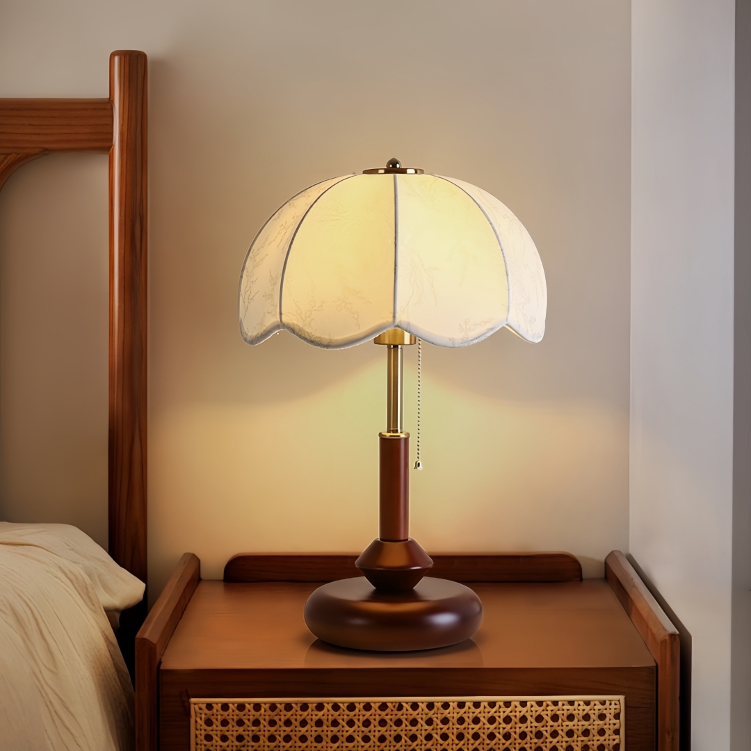빈티지 스캘럽 돔 테이블 램프, 침실 협탁, 서재, 현 - Vintage Lighting Decor 리뷰 및 가격
