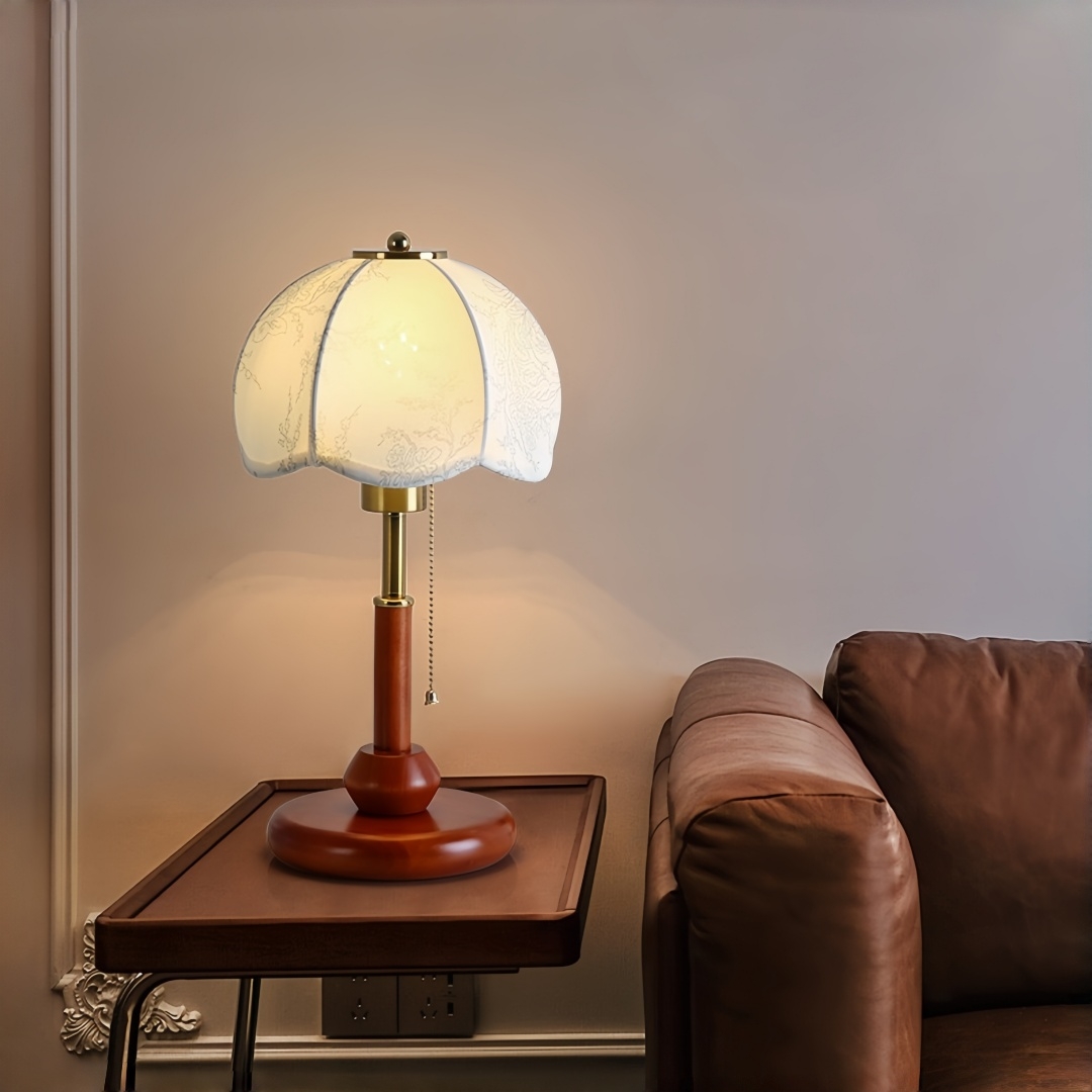 빈티지 스캘럽 돔 테이블 램프, 침실 협탁, 서재, 현 - Vintage Lighting Decor 리뷰 및 가격
