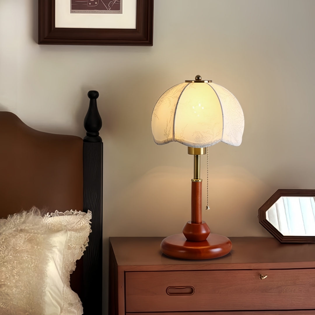 빈티지 스캘럽 돔 테이블 램프, 침실 협탁, 서재, 현 - Vintage Lighting Decor 리뷰 및 가격