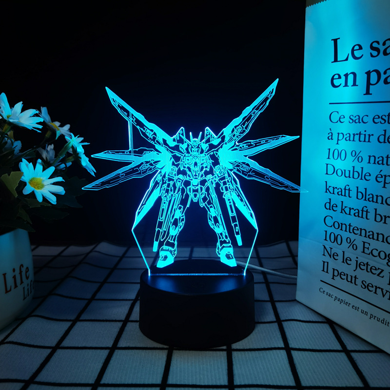 모바일 슈트 건담 스트라이크 프리덤 & 윙 제로 3D  - Lighting Room Decor Items 리뷰 및 가격