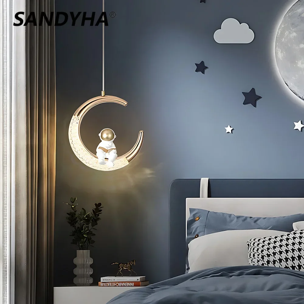 SANDYHA 현대 우주 비행사 샹들리에 달 램프 럭셔 - Unique Lighting Decor 리뷰 및 가격