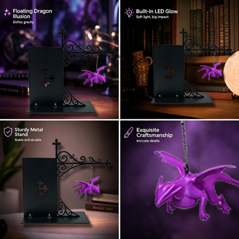 마법의 날으는 용 책꽂이 램프 LED 플라잉 드래곤 무 - Unique Lighting Decor 리뷰 및 가격