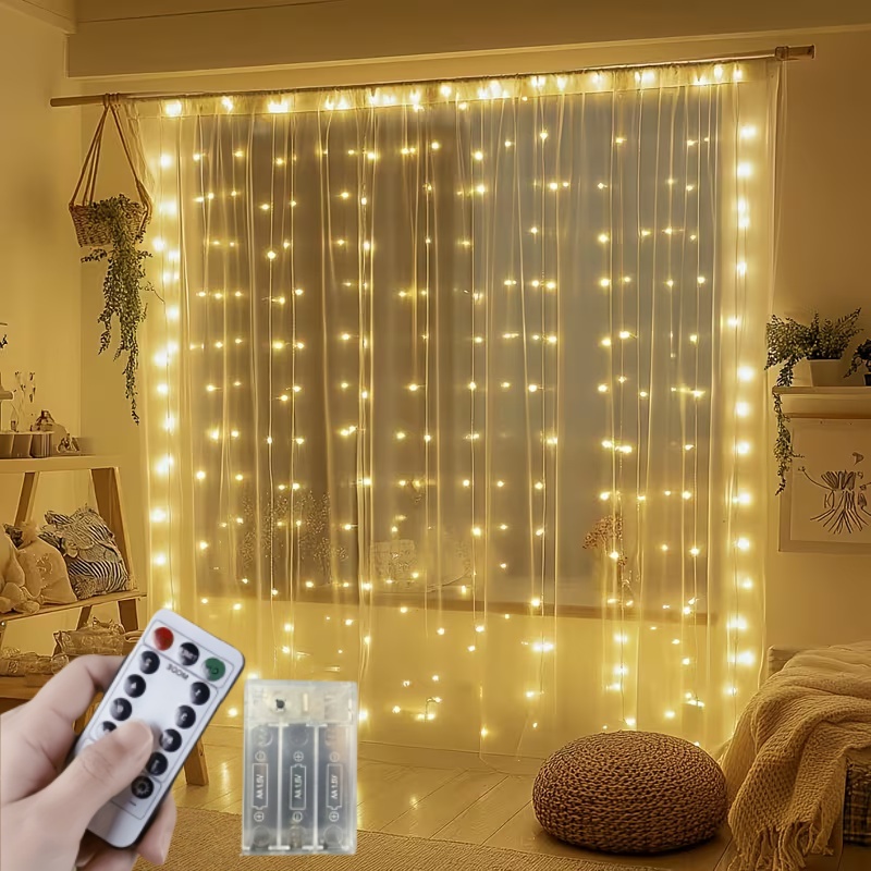 3M-6M 크리스마스 장식 리모컨 휴일 웨딩 동화 꽃  - Fairy Light Curtain 리뷰 및 가격