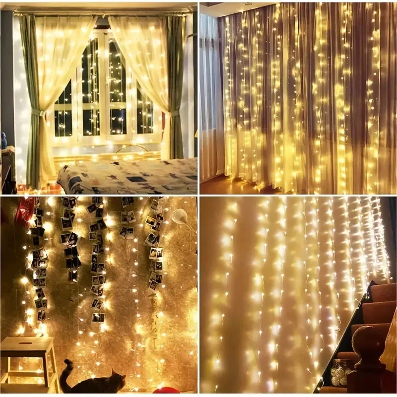 3M-6M 크리스마스 장식 리모컨 휴일 웨딩 동화 꽃  - Fairy Light Curtain 리뷰 및 가격