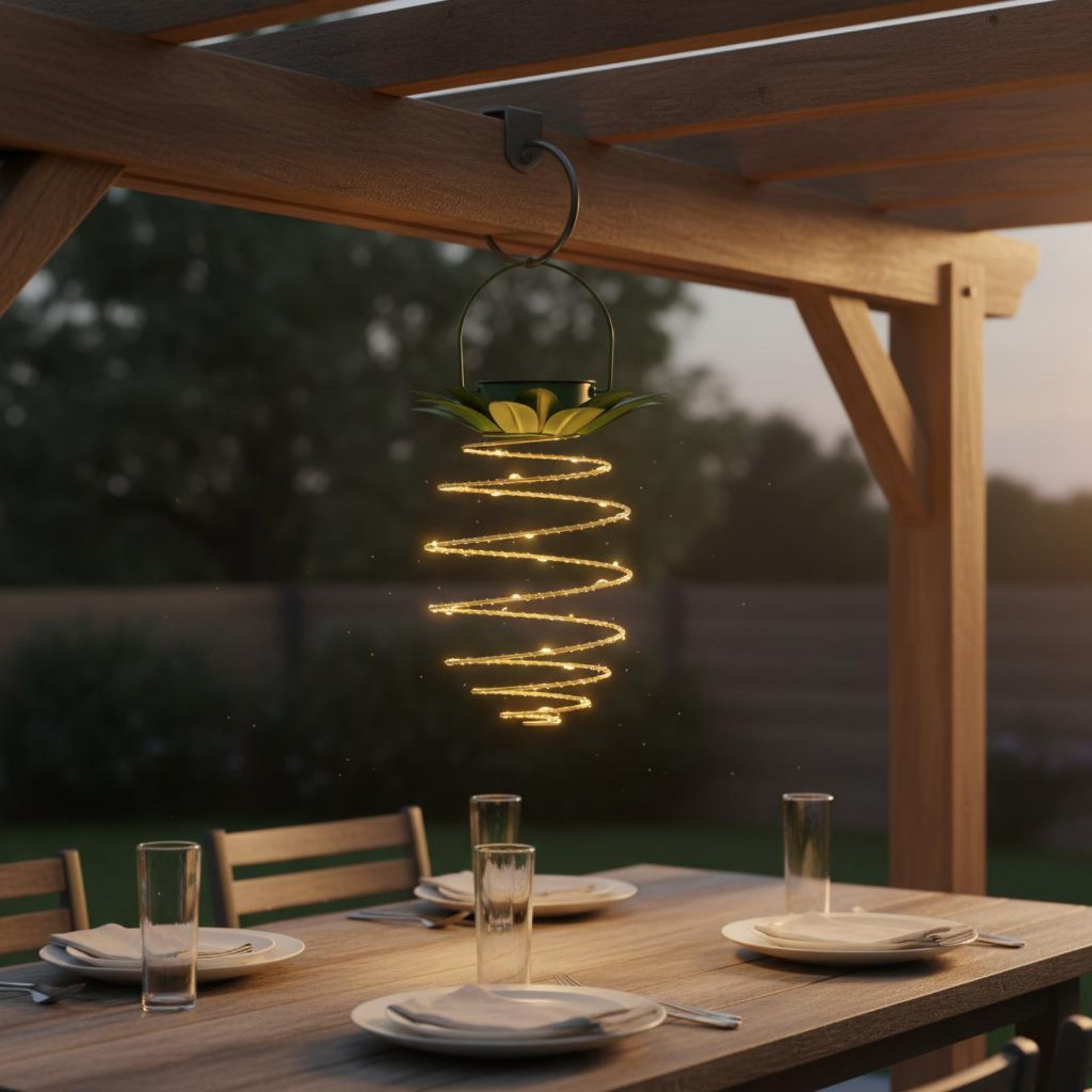 2 조각 태양열 파인애플 램프 방수 파인애플 교수형 랜 - Garden Lighting Decor 리뷰 및 가격