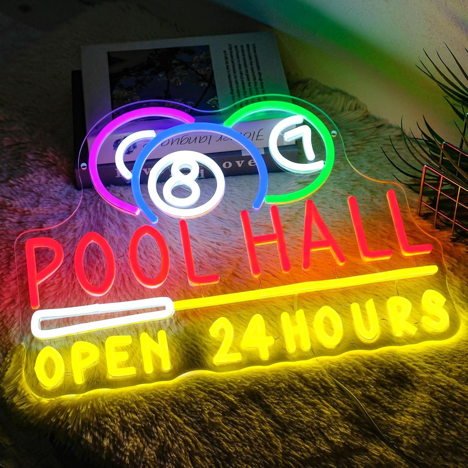 당구장 24시간 영업 네온사인 USB 디밍 가능 LED - Decor Lighting Opening Hours 리뷰 및 가격
