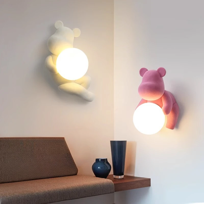 SANDYHA 다채로운 만화 곰 야간 조명 벽 램프 독 - Unique Lighting Decor 리뷰 및 가격