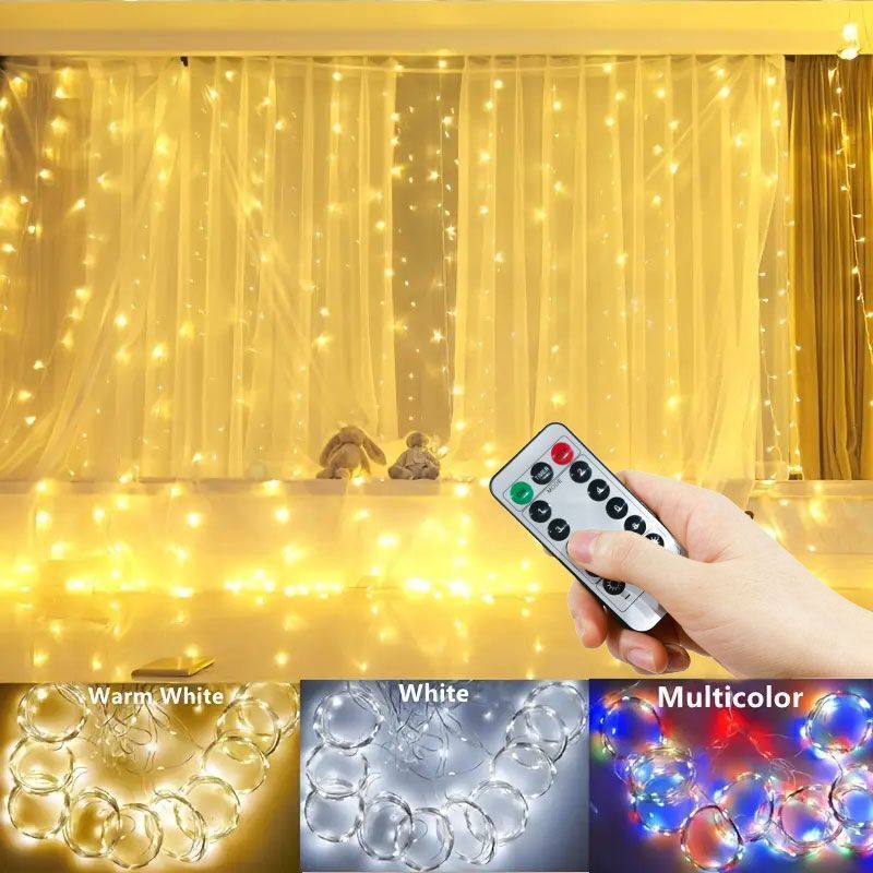 3/4/6m 커튼 LED 문자열 조명 갈 랜드 USB  - Fairy Light Curtain 리뷰 및 가격
