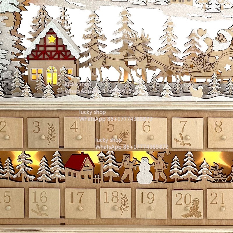 크리스마스 나무 숲 썰매 다리 조명 카운트다운 캘린더  - Lighting Decor Woodbridge 리뷰 및 가격