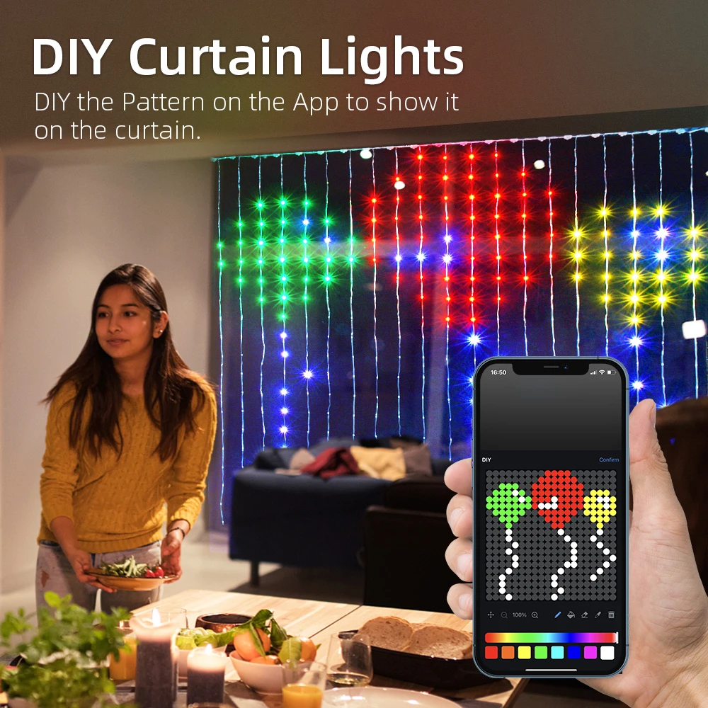 USB 스마트 APP 애니메이션 커튼 라이트 문자열 4 - Fairy Light Curtain 리뷰 및 가격