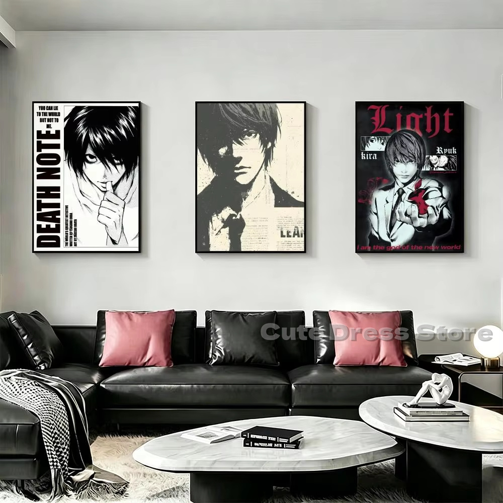 데스노트 캔버스 프린트 무프레임 벽 장식 L 라이트 야 - Lighting Room Decor Items 리뷰 및 가격