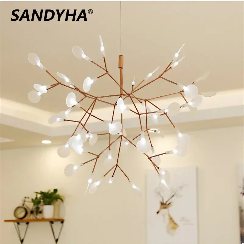 SANDYHA 현대 럭셔리 나무 잎 샹들리에 펜던트 조 - Unique Lighting Decor 리뷰 및 가격