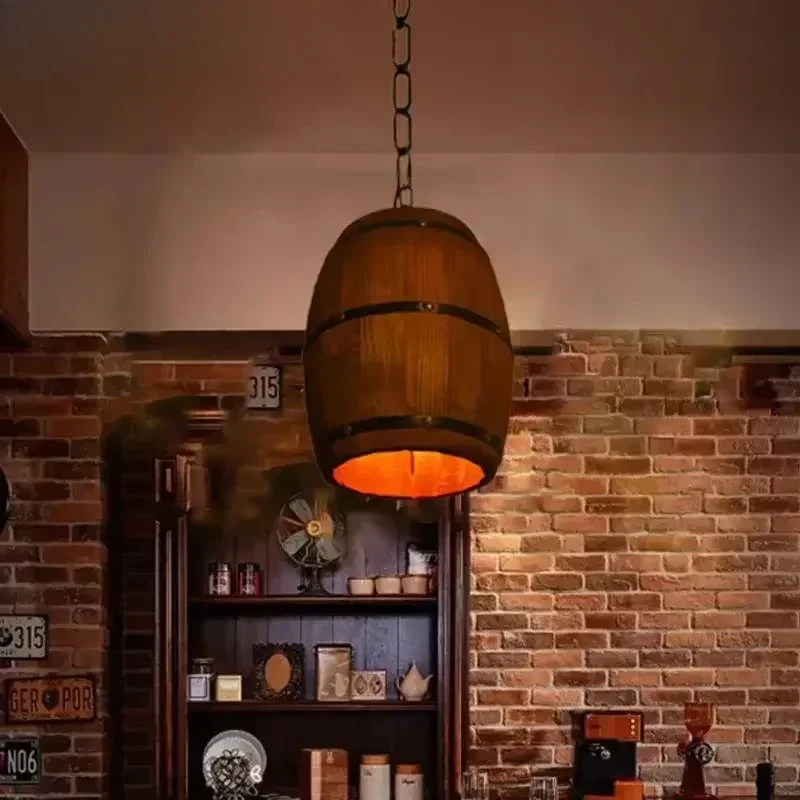 소박한 빈티지 샹들리에 나무 펜던트 조명 와인 배럴 행 - Vintage Lighting Decor 리뷰 및 가격