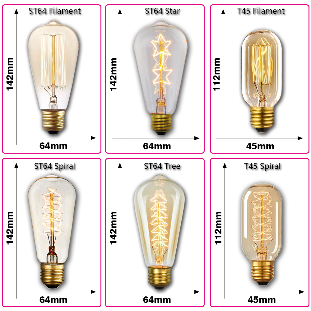 레트로 에디슨 전구 E27 40W 220V A60 ST - Vintage Lighting Decor 리뷰 및 가격