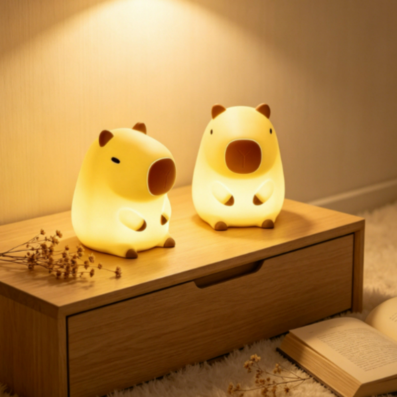 귀여운 애완용 카피바라 수면등 만화 실리콘 창의적인 침 - Lighting Room Decor Items 리뷰 및 가격