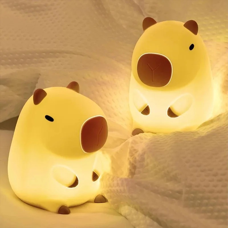 귀여운 애완용 카피바라 수면등 만화 실리콘 창의적인 침 - Lighting Room Decor Items 리뷰 및 가격