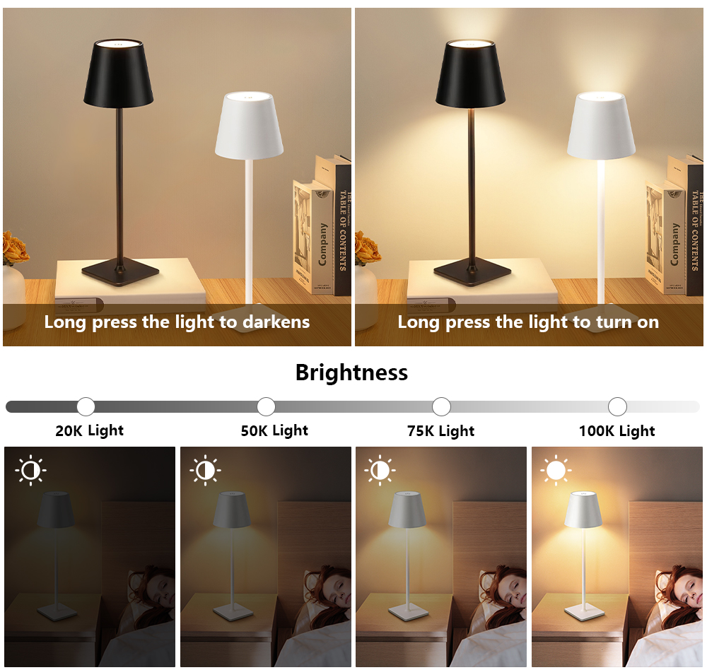 LED 충전식 책상 조명 무선 테이블 램프 무단계 디밍 - Decor Lighting & Decor Fires 리뷰 및 가격