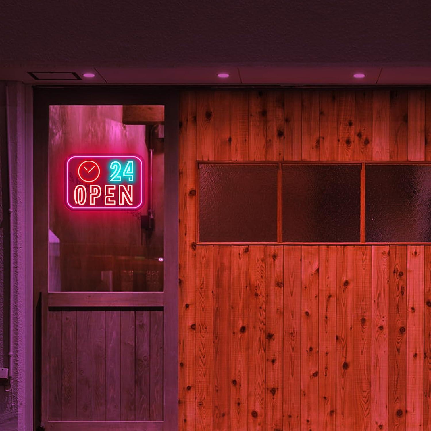 시계 24시간 개방형 네온사인 USB 디밍 가능 LED - Decor Lighting Opening Hours 리뷰 및 가격